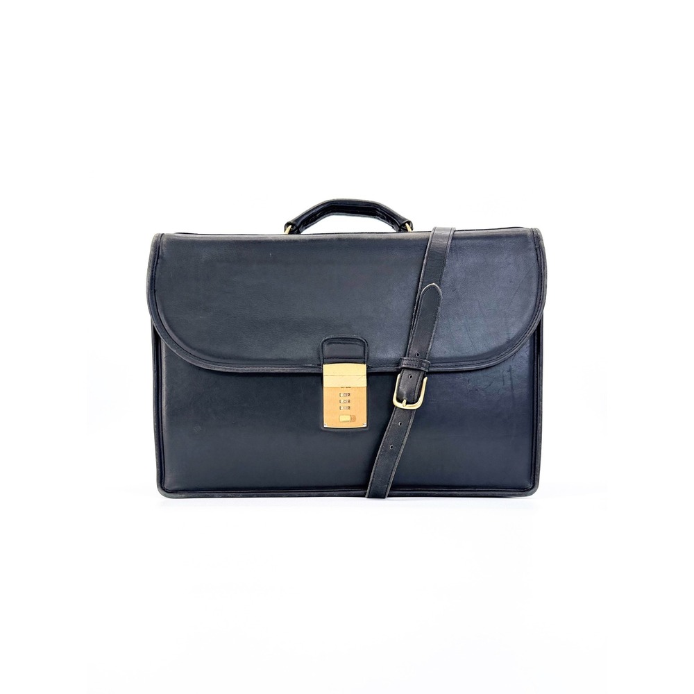Coach Diplomat Briefcase No. 5353 Black Glove Leather Combination Lock 1998